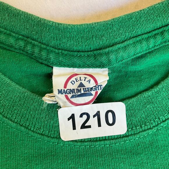 Delta Magnum Weight Men T-shirt Size L Green Irish Yoga Las Vegas Drinking Joke - Picture 7 of 8
